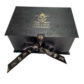 Trung Quốc Thiết kế trang trí gấp hộp quà tặng hình dạng cuốn sách đen với Ribbon đẹp nhà máy sản xuất