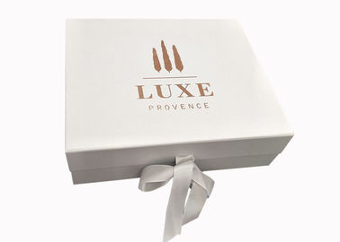 Trung Quốc chất lượng tốt Ribbon Logo tùy chỉnh màu trắng gấp giấy hộp quà tặng cho quần áo đóng gói on bán hàng