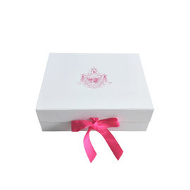 Trung Quốc Ribbon giấy Gift Box Elegant trắng đóng gói các tông với hình dạng hình chữ nhật nhà máy sản xuất