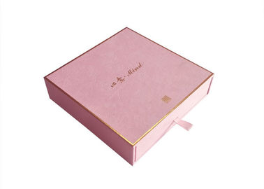 Bao bì mỹ phẩm Hộp giấy trượt màu hồng Kết cấu giấy vàng Lá Logo bền