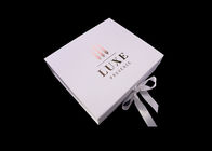 Bìa cán bán lẻ gấp hộp quà tặng bán lẻ trắng Ribbon Rose Gold Logo nhà cung cấp