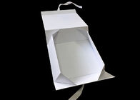 Ribbon Logo tùy chỉnh màu trắng gấp giấy hộp quà tặng cho quần áo đóng gói nhà cung cấp