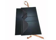 Màu đen gấp hộp carton cứng nhắc bìa tài liệu cho tóc giả mở rộng bao bì nhà cung cấp