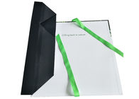 Tái chế các hộp trình bày các tông gấp màu xanh lá cây tùy chỉnh Logo UV với ruy băng nhà cung cấp