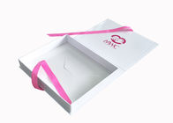 Ribbon đóng gói gấp hộp quà tặng trắng Glossy đế bao bì hộp cho phụ nữ nhà cung cấp