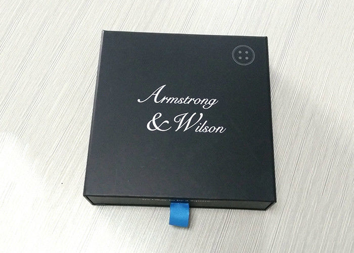 Ribbon kéo hộp quà tặng giấy các tông vuông màu đen ngăn kéo hình màu đen nhà cung cấp