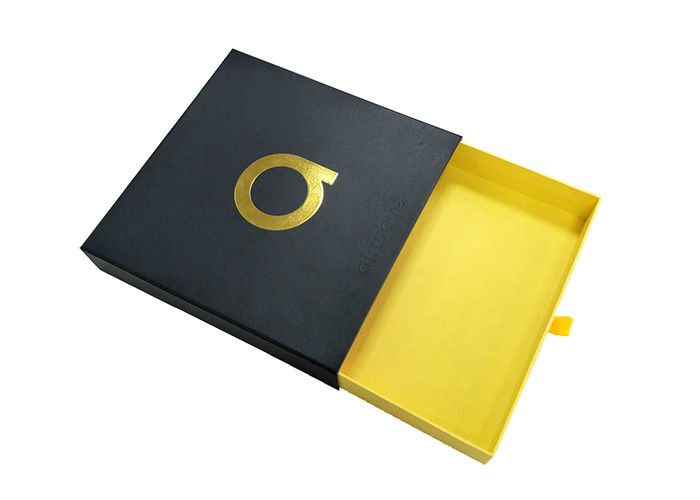 Đồ trang sức trượt hộp giấy, trượt thủ công mở hộp vàng dập thiết kế logo nhà cung cấp