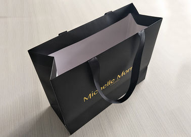 Trung Quốc Tái chế túi giấy màu đen mua sắm Boutique in đậm Sturdy tinh tế nhà máy sản xuất