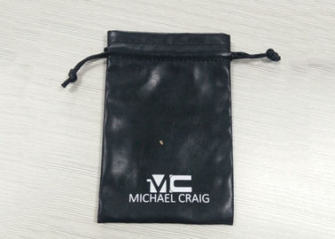 Trung Quốc Đen Leathery dây kéo túi đồ trang sức, Suede Drawstring Pouch màn hình in ấn Logo nhà máy sản xuất
